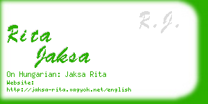 rita jaksa business card